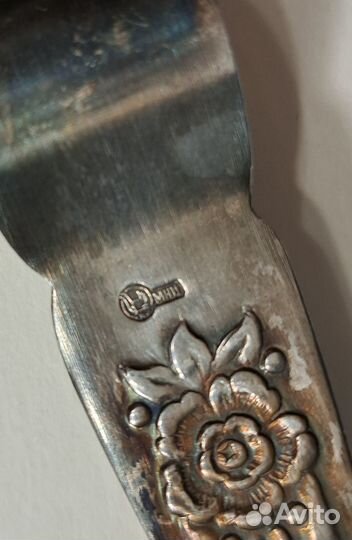 Щипцы для сахара мельхиор, Серебряная роза