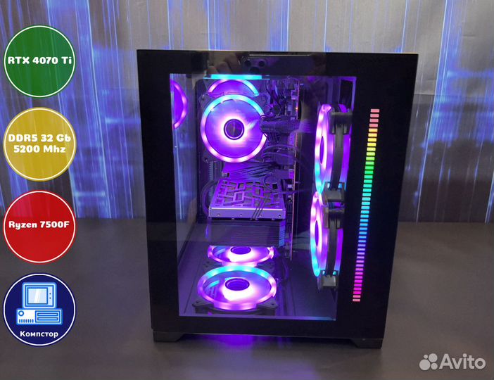 Мощный игровой AMD7500F-RTX4070Ti-32DDR5-SZQ26-B650