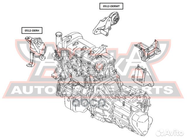 Подушка двигателя гидравлическая прав 0512derh