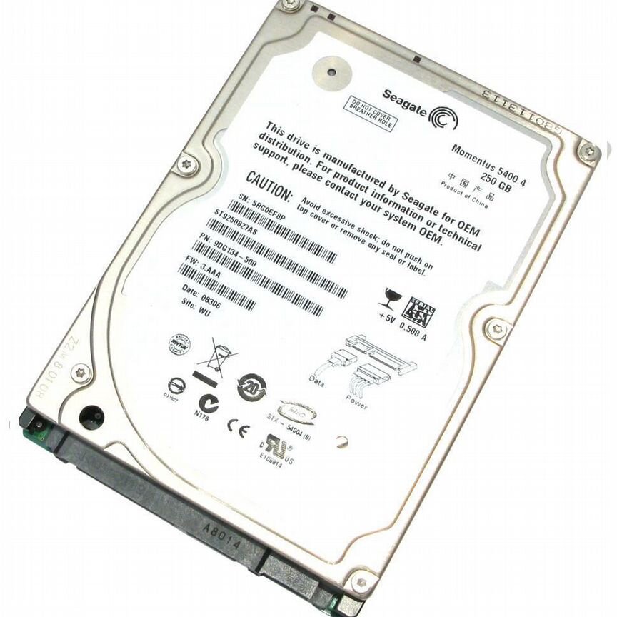 [ST9250827AS] Жесткий Диск Seagate 250gb Sata2 2,5" St9250827as