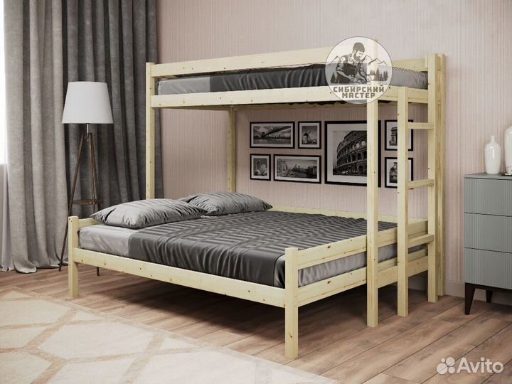 Двухъярусная кровать деревянная