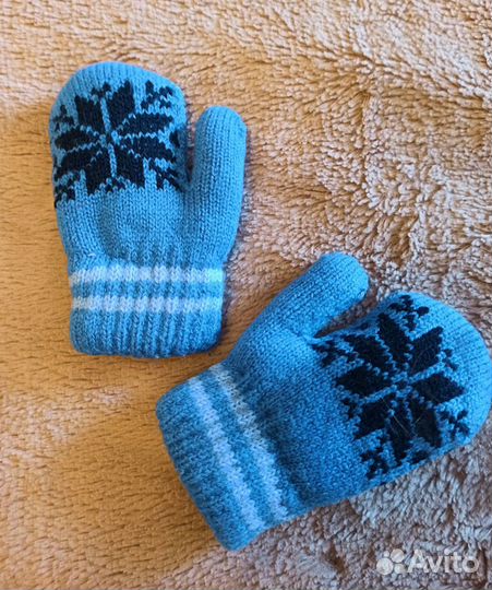 Варежки зимние детские на меху