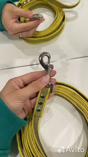 Поводок 4 метра и ошейник светоотражающий