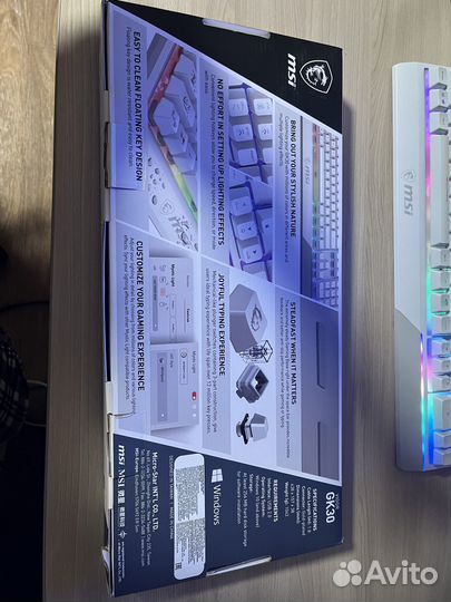 Игровая Клавиатура MSI Vigor GK30 White