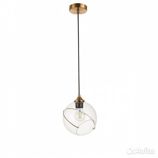 Люстра металл и стекло на кухню модерн