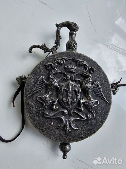 Антикварная Фляжка Фляга цинк Германия