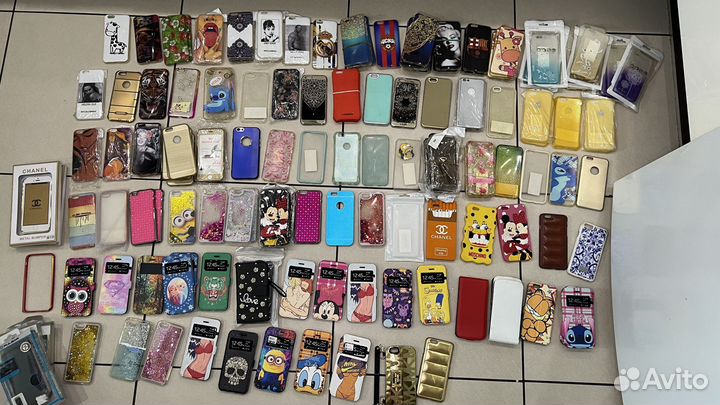 Чехлы на iPhone 5, 6, 6 plus, 7 примерно 600шт