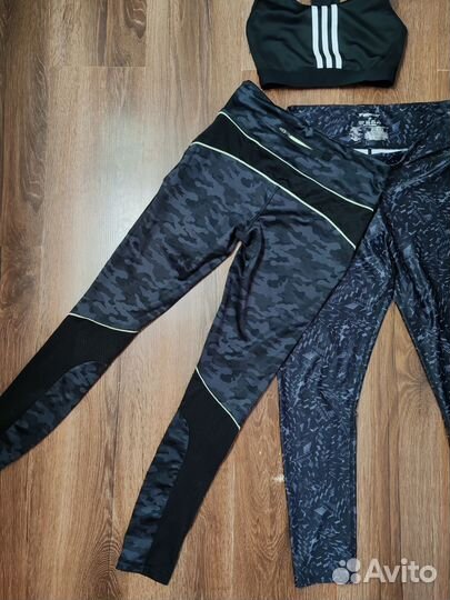 Камуфляжные Тайтсы/спортивные/топ-бра Adidas/44-46