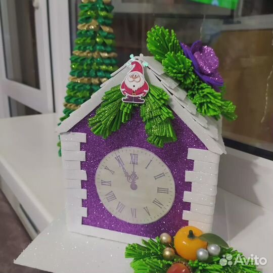 Новогодняя поделка Домик из фоамирана