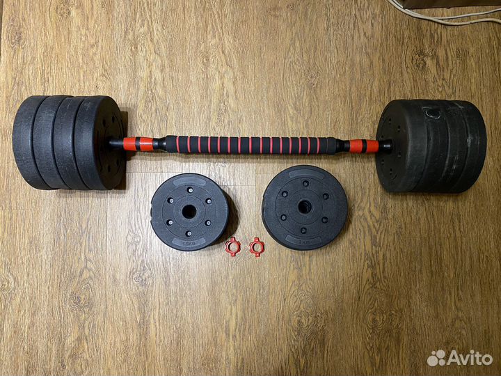 Гантели разборные по 20 кг + штанга