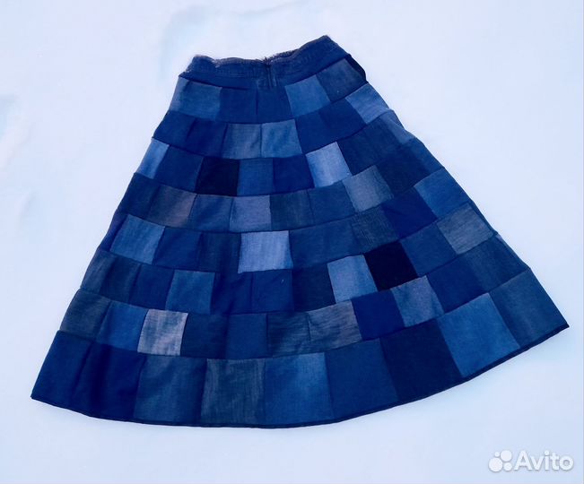 Юбка пэчворк, джинса