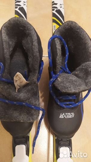 Беговые лыжи детские 130 и ботинки 35