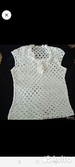 Летняя кофта, связана из ириса, болотного цвета