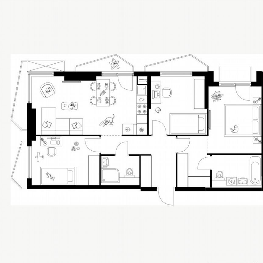 3-к. квартира, 73,3 м², 7/23 эт.