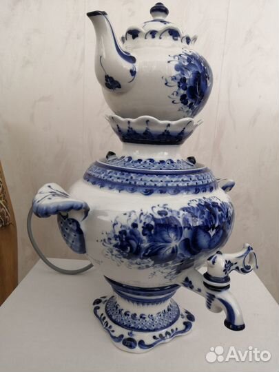 Самовар электрический фарфор. с чайником 