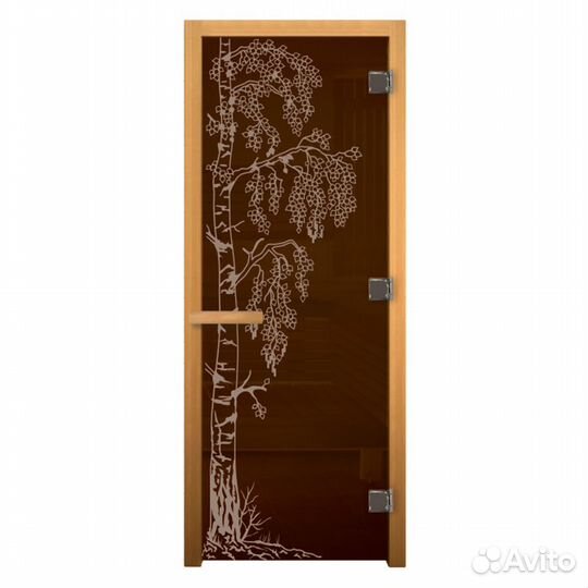 Дверь для Бани стекло Бронза 