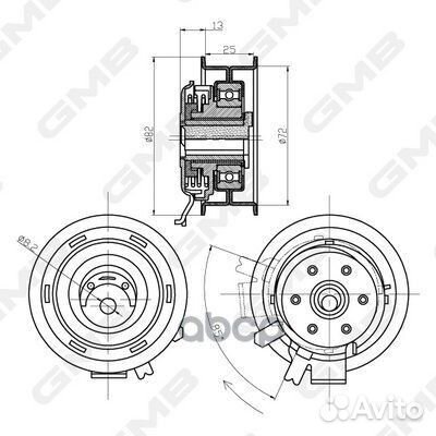 Ролик натяжителя ремня VAG gtb0150 GMB