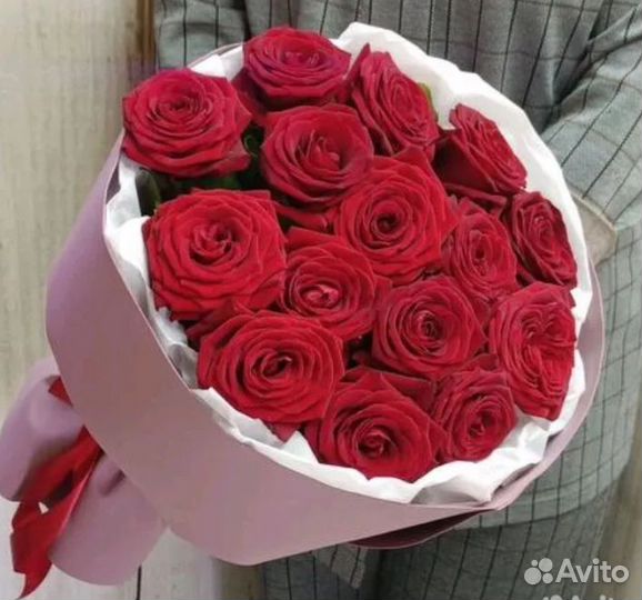 Букет 15 роз 60 см Доставка цветов