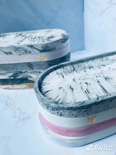 Поднос из гипса ручной работы