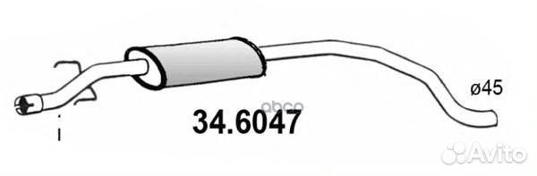 Резонатор средний opel corsa D 1.4 07/06 34604