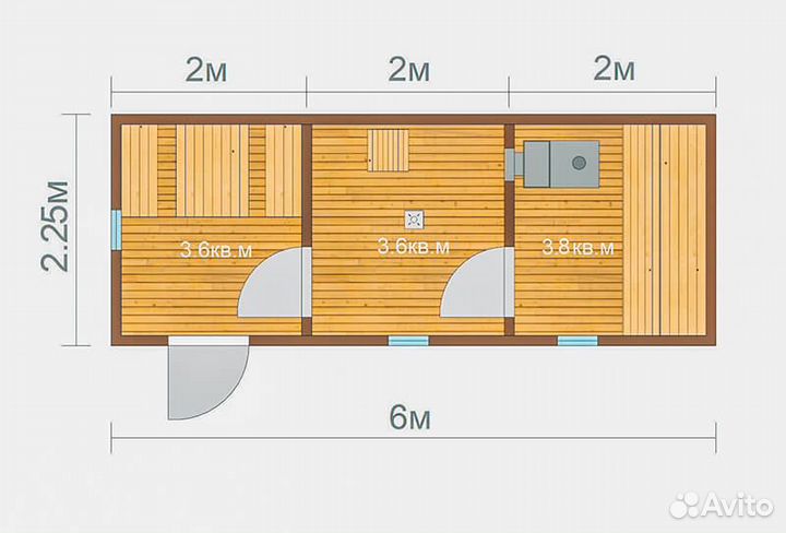 Баня под ключ Александра 6м