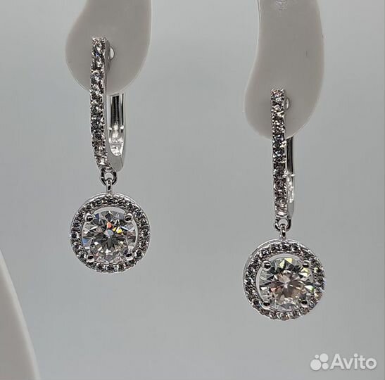 Серьги с бриллиантами (муассанитами) 2ct