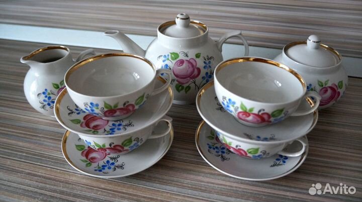 Чайный сервиз СССР (Дулево) с клеймами