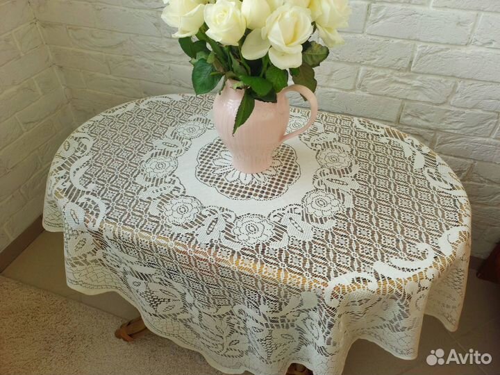 Скатерть накидка кружево 50-е с этикеткой