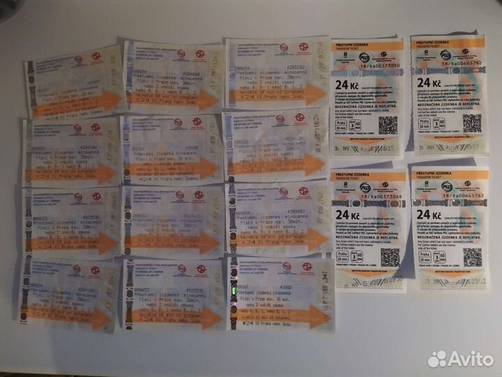 16 транспортных билетов Чехия