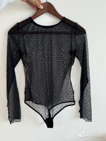 Боди полупрозрачное в горох belle you