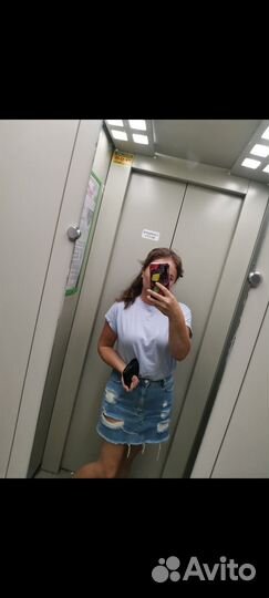 Джинсовая мини-юбка