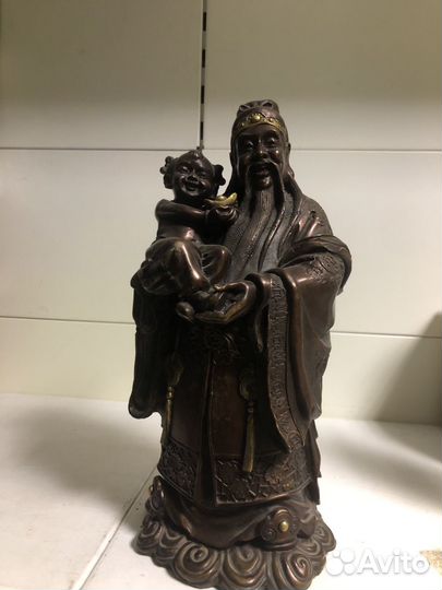 Статуэтка будды с ребенком 35 см Бронза