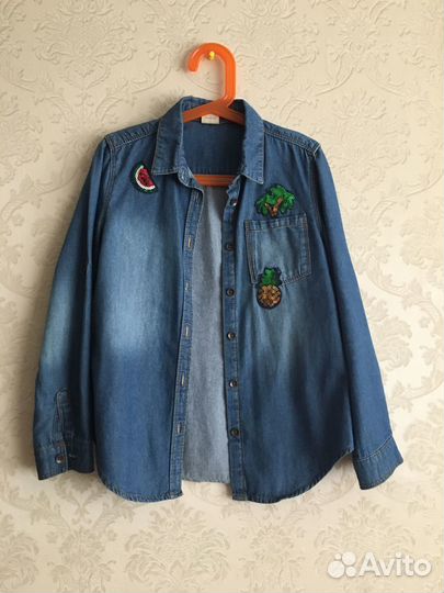 Рубашка джинсовая для девочки рост 128-134