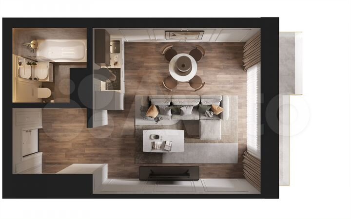 1-к. апартаменты, 40,4 м², 4/5 эт.