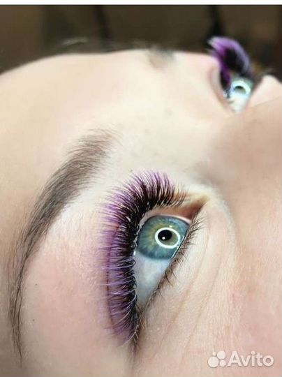 Наращивание ресниц, массаж лица