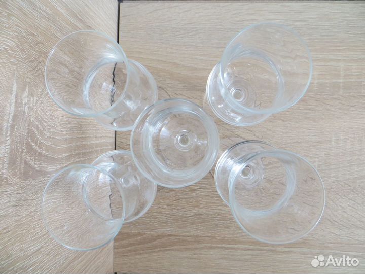 Бокалы для пива и фужеры,по 5 шт,стекло,новые