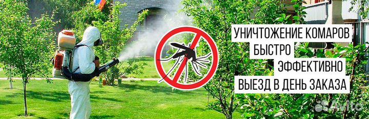 Обработка от клещей,комаров и клопов