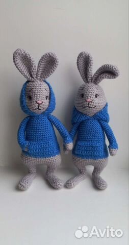 Заяц Кролик вязаные игрушки ручной работы