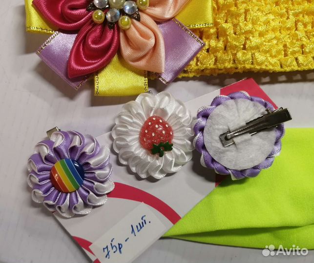 Повязка-резинка с бантиком и шапочка летняя