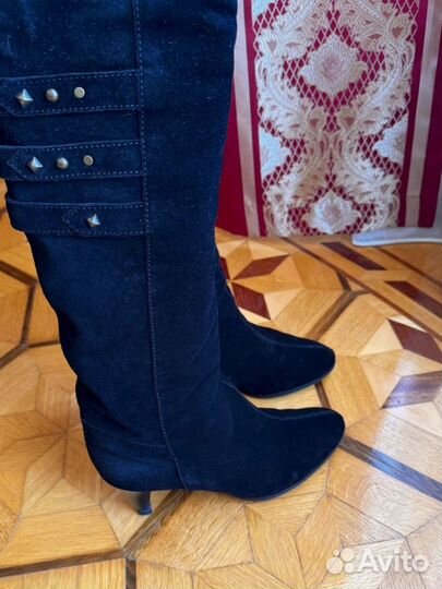 Сапоги замшевые