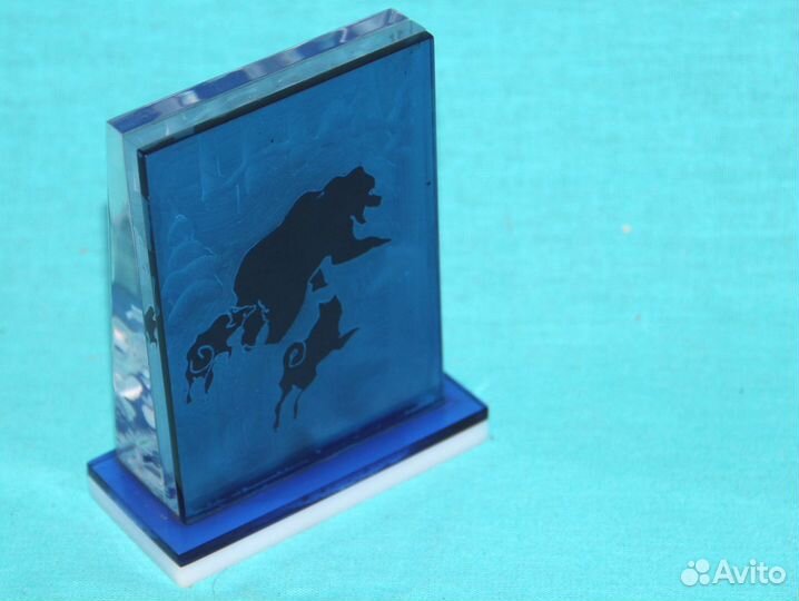 Сувенир оргстекло СССР / охота медведь собаки