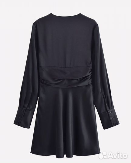 Платье женское атласное черное 42