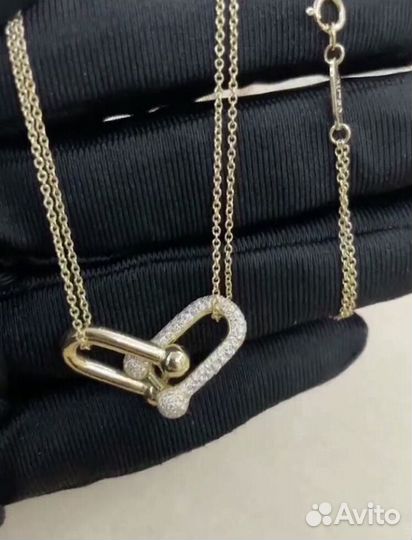 Золотое колье Tiffany 16 гр 0.85 ct