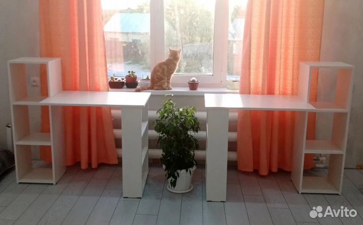 Стол письменный компьютерный для двоих детей