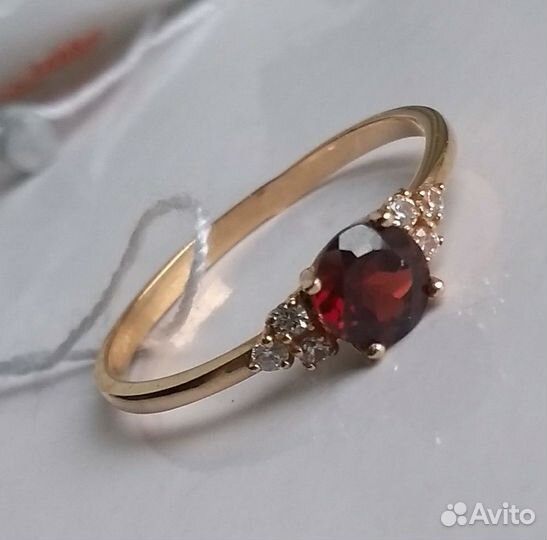Золотое кольцо р.18 с гранатом Новое 3333/гр