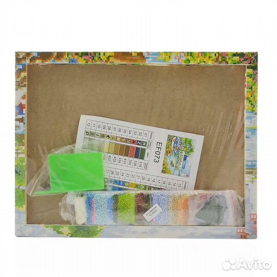 Алмазная мозаика 40x50 Домики на самом берегу морской бухты