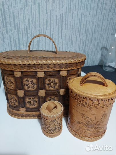 Набор из берёзовых туесков