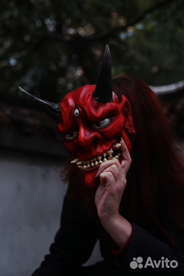 Красная Маска Они в японском стиле (на заказ)