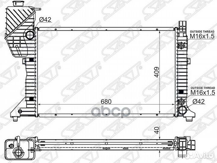 Радиатор mercedes sprinter 208D/214/308D/310D/3