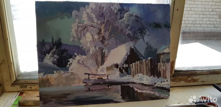 Картина маслом, двп холст